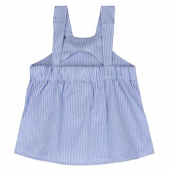 Girls Blue & White Sleeveless Top