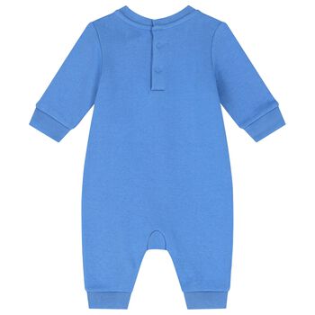 Baby Boys Blue Polo Bear Romper