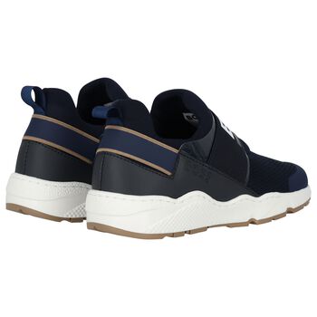 Boys Navy Blue Logo Trainers