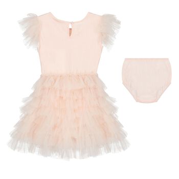 Younger Girls Pink Embellished Dress Set