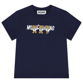 Navy Blue Teddy Bear Logo T-Shirt