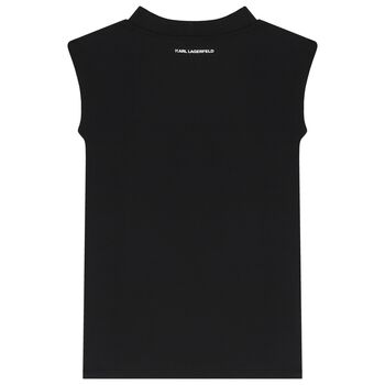 Girls Black Logo Dress