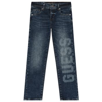 Boys Blue Logo Denim Jeans