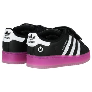 Girls Black & Pink Superstar Led Lights Trainers