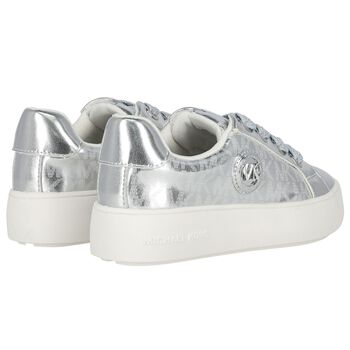 Girls Silver Logo Trainers