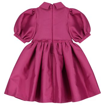 Girls Purple Satin Dress