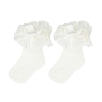 Baby Girls Ivory Ruffled Socks