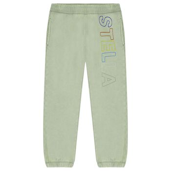 Boys Green Logo Joggers