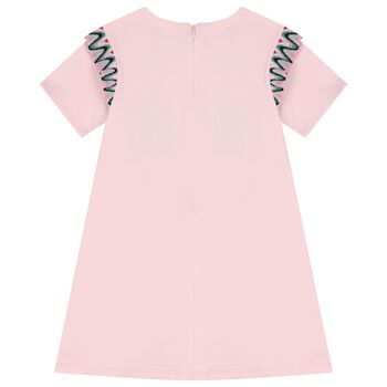 Girls Pink Bag Logo Dress