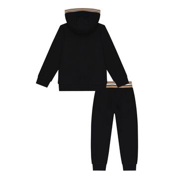 Boys Black Logo Tracksuit