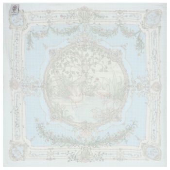 White & Blue Tapestry Brilliant Swaddle Baby Blanket