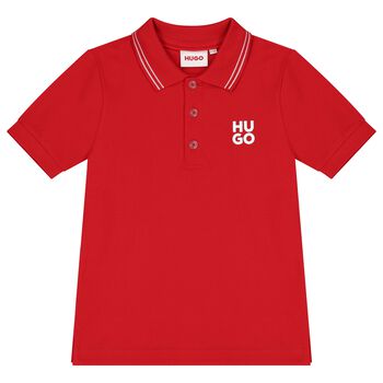 Boys Red Logo Polo Shirt