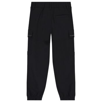 Boys Black Logo Trousers