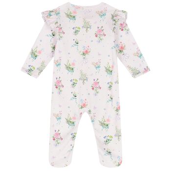 Baby Girls Pink Floral Babygrow