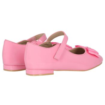 Girls Pink Bow Ballerina Shoes