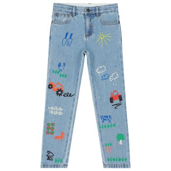 Boys Blue Doodle Denim Jeans