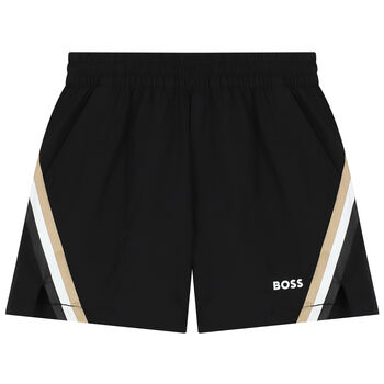 Boys Black Logo Shorts