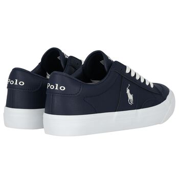 Boys Navy Blue Logo Trainers