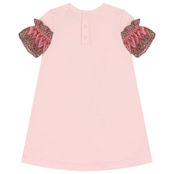 Younger Girls Pink Bag Lace Dress