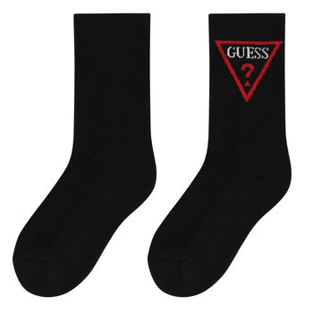 Boys Black Logo Socks