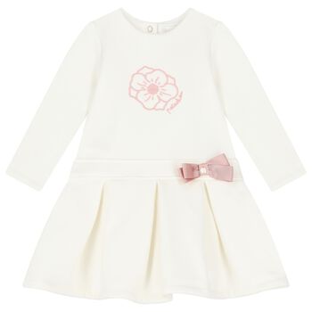 Girls Ivory Flower Dress