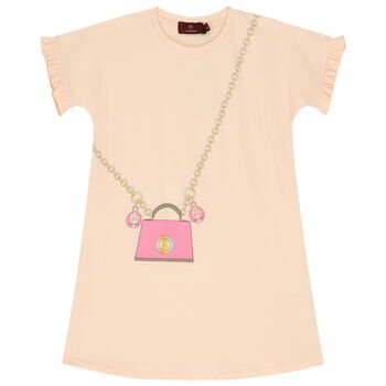 Girls Pink Logo Bag Dress