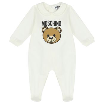 Ivory Teddy Bear Logo Babygrow