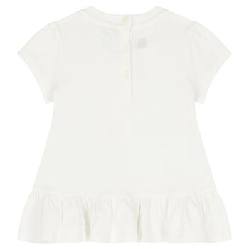 Younger Girls White Polo Bear Dress