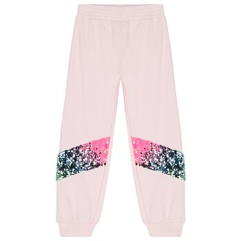 Girls Pink Sequins Joggers