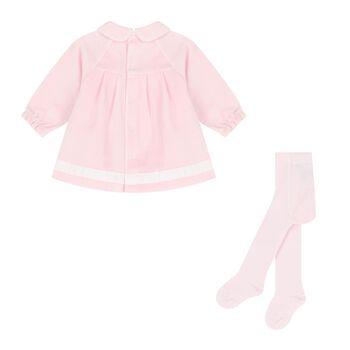 Baby Girls Pink Bow Dress Set