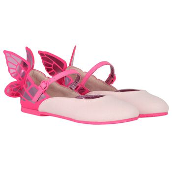 Girls Pink Butterfly Shoes