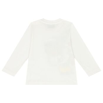 Ivory Teddy Bear Logo Long Sleeve Top