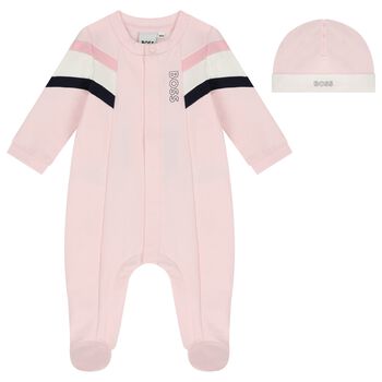 Baby Girls Pink Logo Babygrow