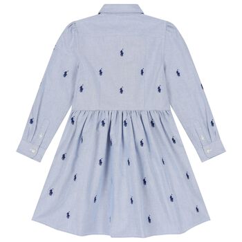 Girls Blue Logo Dress