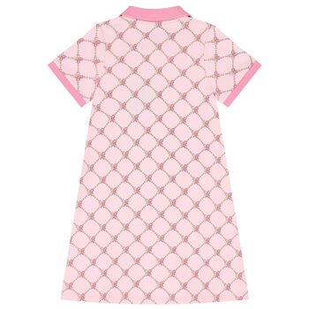 Girls Pink Logo Polo Dress