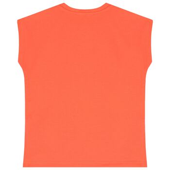 Girls Neon Orange Logo Top