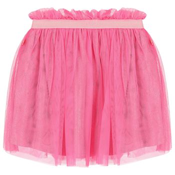 Girls Pink Logo Tulle Skirt