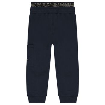 Younger Boys Navy Blue Logo Joggers