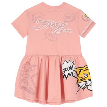 Girls Pink Tiger Logo Dress