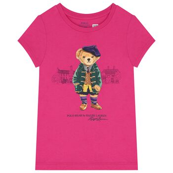 Girls Pink Polo Bear T-Shirt