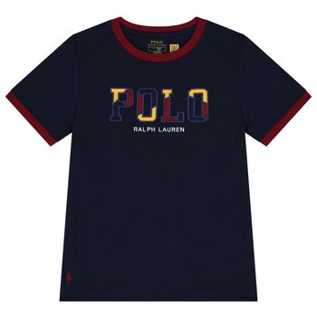 Boys Navy Blue Logo T-Shirt