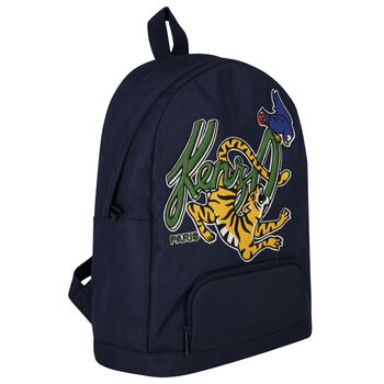 Boys Navy Blue Logo Backpack