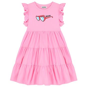 Girls Pink Sunglasses Logo Dress