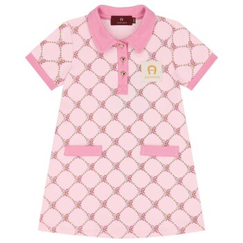 Younger Girls Pink Logo Dress