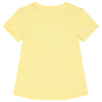 Girls Yellow Embellished Logo T-Shirt