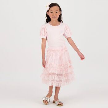 Girls Pink Tulle T-Shirt