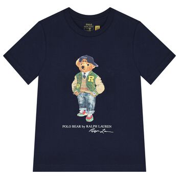 Boys Navy Blue Polo Bear T-Shirt