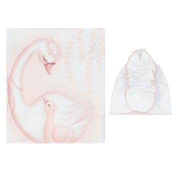 Baby Girls White & Pink Swan Gift Set