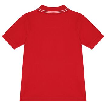 Boys Red Logo Polo Shirt