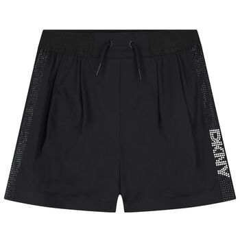 Girls Black Logo Shorts